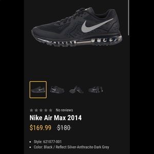 Nike Air Max 2014 Black Shoes Men Size 11.5